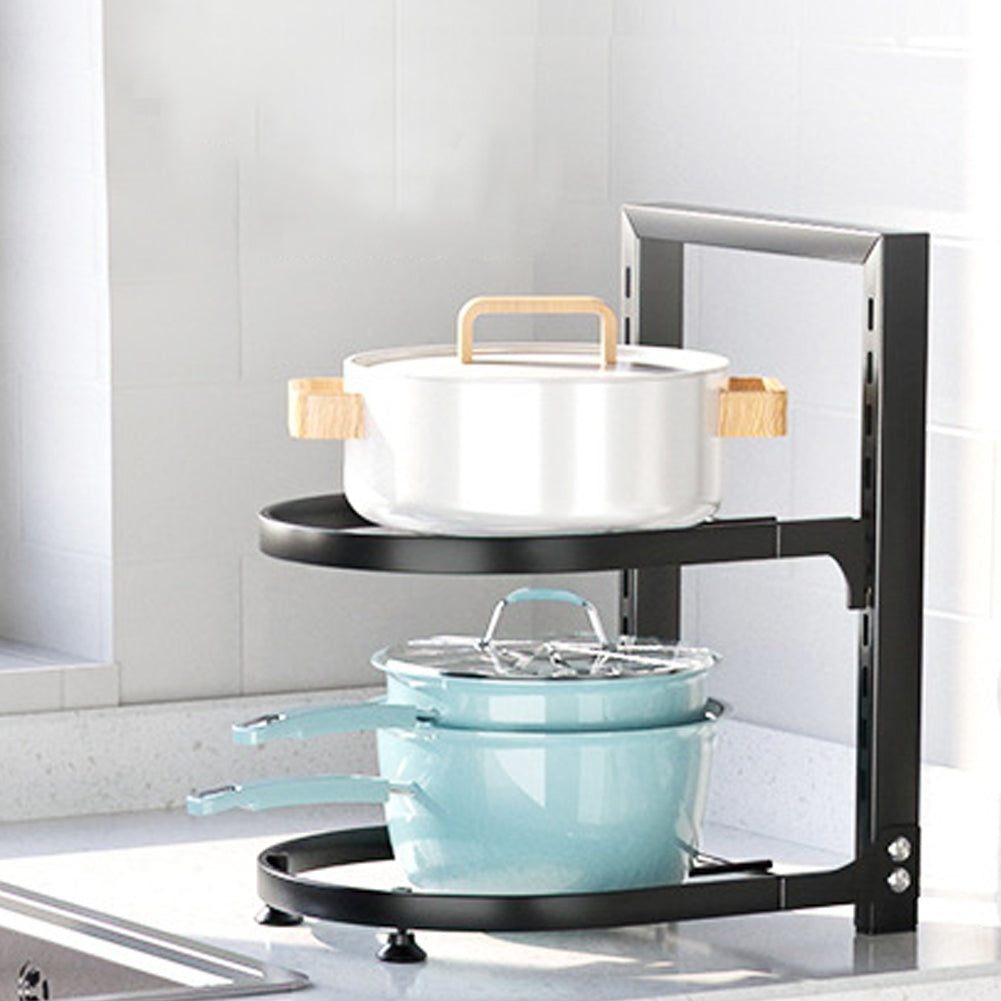 2-tier Adjustable Kitchen Organiser Rack For Pot Pan