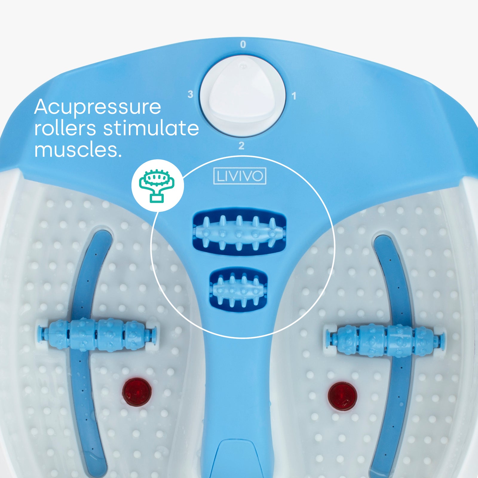 Foot Spa With Massage Rollers - Blue