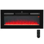 102/127cm Electric Fireplace Recessed Wall Mounted Black | Medium | Black