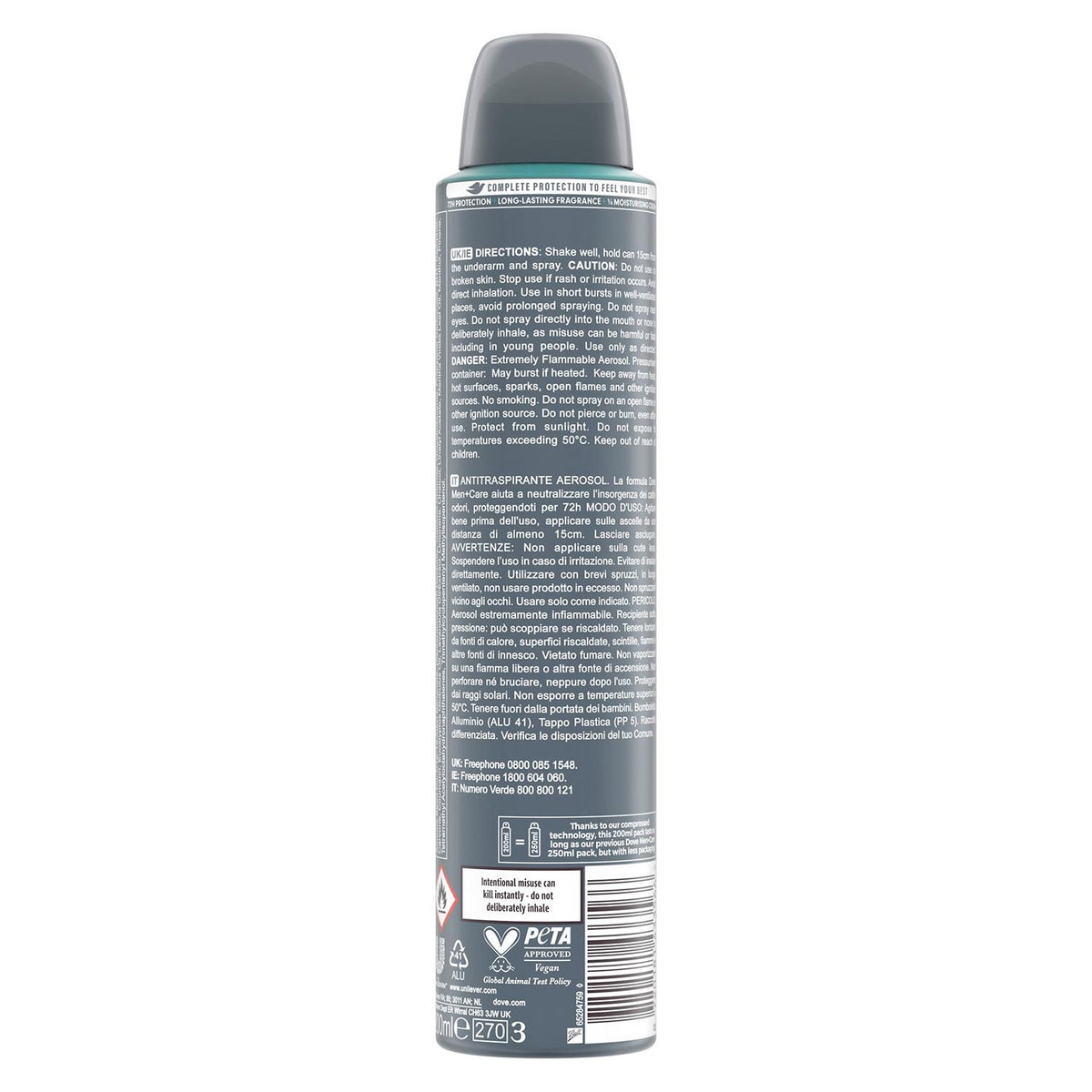Advanced Anti-perspirant Deodorant Spray Eucalyptus + Mint, 4x200ml | Set of 4