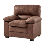 Bonded Faux Leather Armchair Sofa | Light Brown