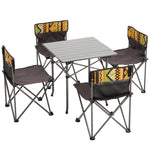 5 Piece Folding Camping Table And Chairs Set With Carrying Bag