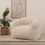 Cabana Borg Fleece Bean Bag Armchair | White