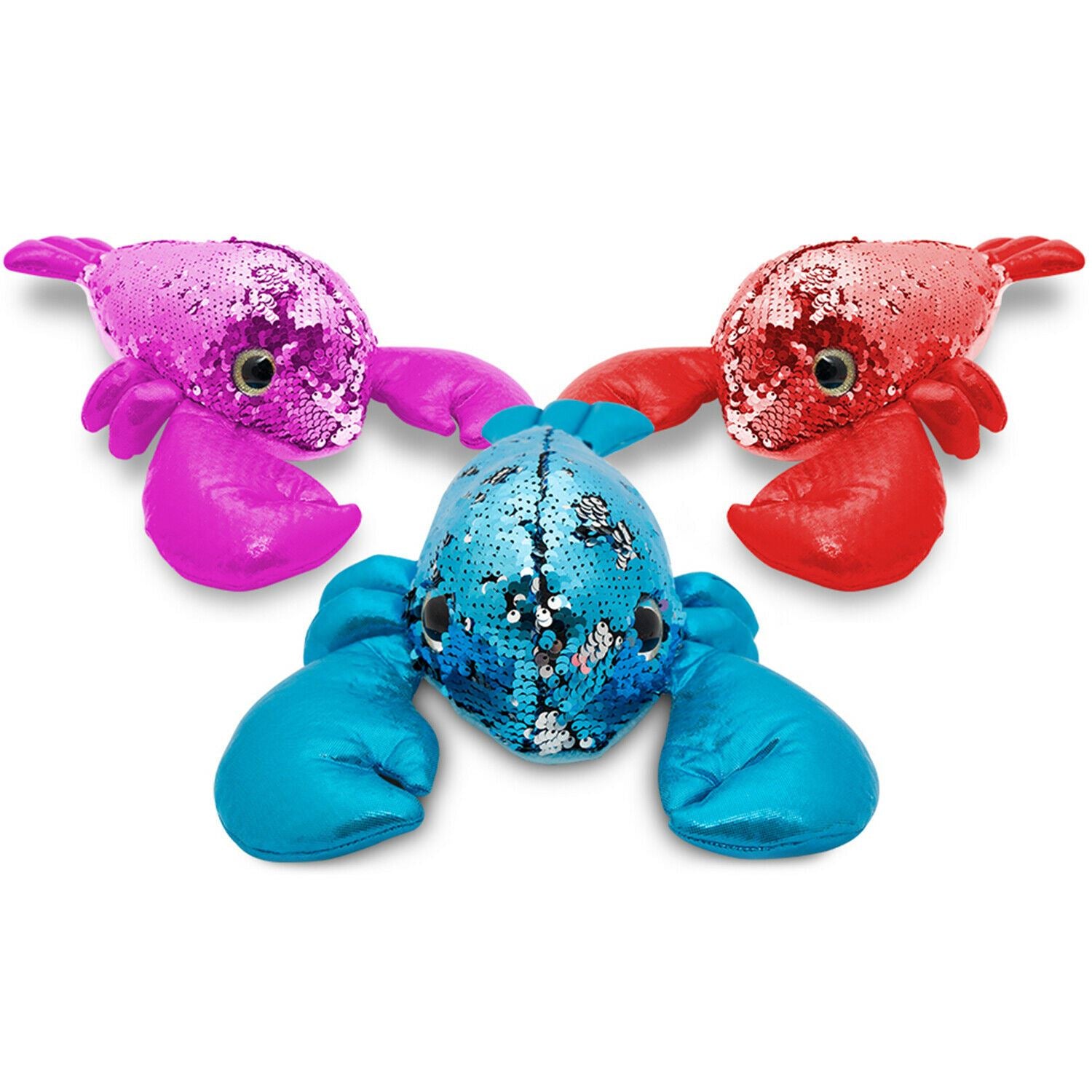 11" Glitzies Lobster Magic Sequin Plush, Assorted Colours
