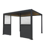 Anthracite Aluminium Pergola With Led Lights & 2 X Shutter Panels | 3m x 4m | Anthracite