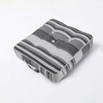 Morocco Striped Cotton Floor Cushion | 40cm x 40cm | Grey