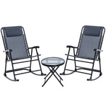 3 Piece Outdoor Rocking Set, 2 Chairs & Table