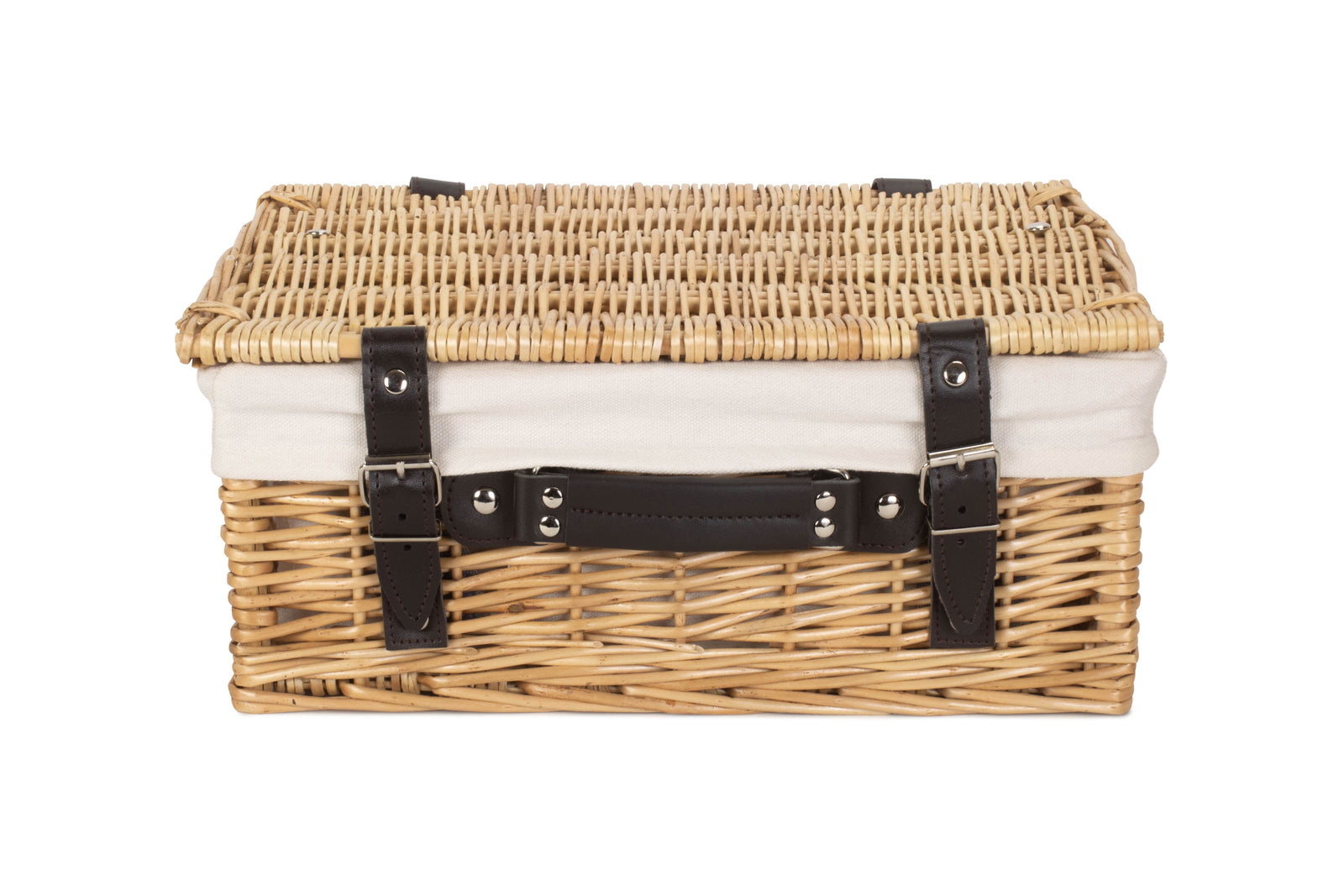 Wicker 36cm Picnic Basket | White