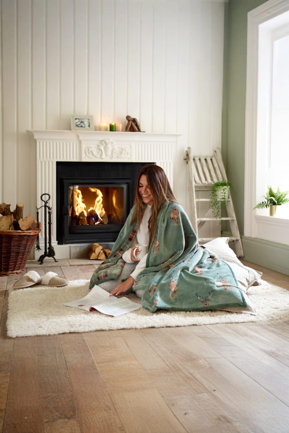 Highland Fell Heated Throw Blanket – 140x180cm Green Check With 10 Heat Levels | 140cm x 180cm | Green