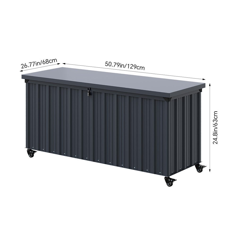 550l Outdoor Large Lockable Metal Storage Box With Wheels