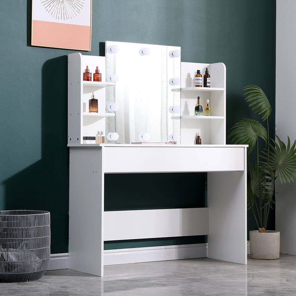 Modern Hollywood Vanity Desk With Lighted Mirror