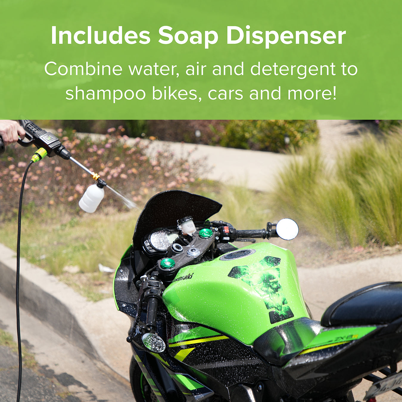 Jet Hawk Cordless Portable Pressure Washer | Green