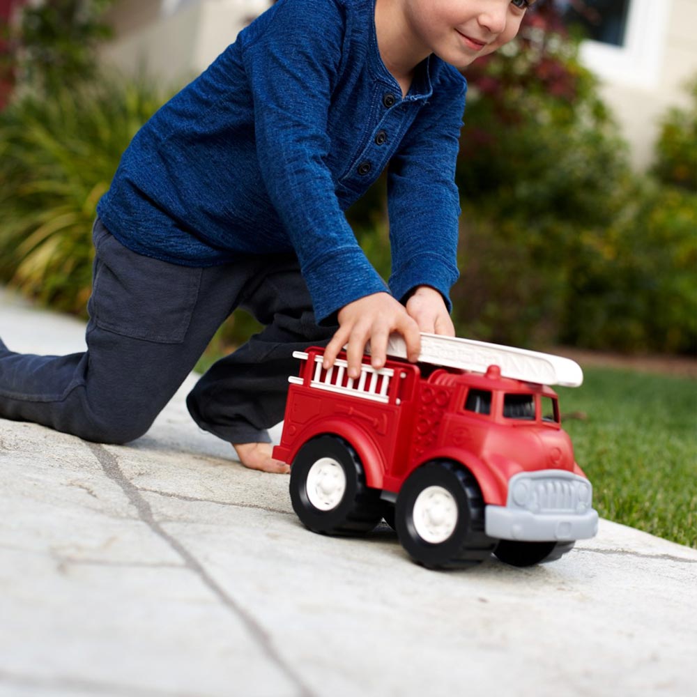 Green Toys Fire Truck With Rotating Ladders, Made From Recycled Plastic