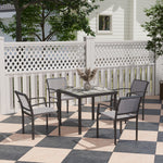 5 Piece Garden Furniture Set With 4 Stackable Armchairs