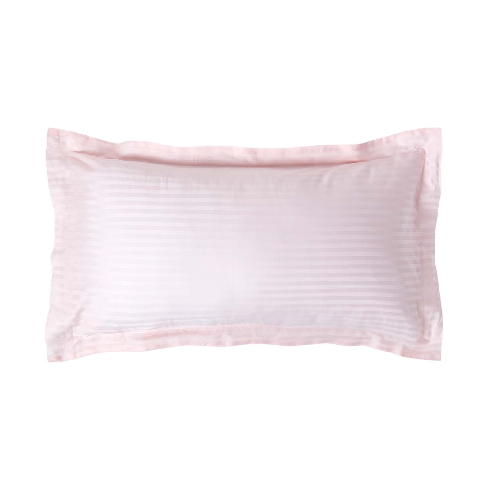 Egyptian Cotton Satin Stripe Oxford Pillowcase 330 Tc | King Pillow Case | Pink