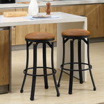 Microfiber Cloth Bar Stools With Steel Legs Set Of 2