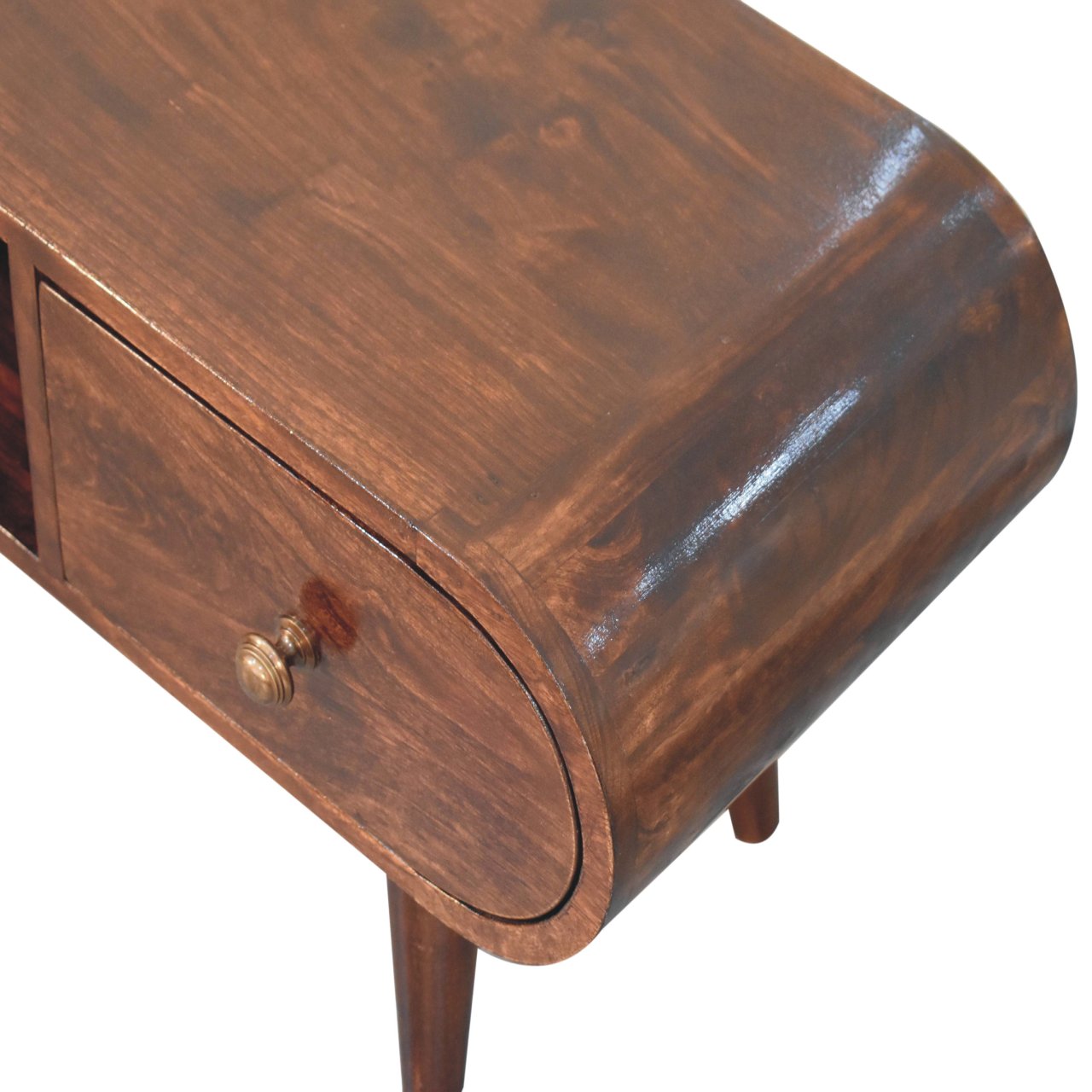 Artisan Furniture Solid Wood California Walnut Circular Tv Unit