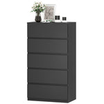 Bedroom Chest Of Drawers, 5 Drawers Dresser, Drawer Unit | Black