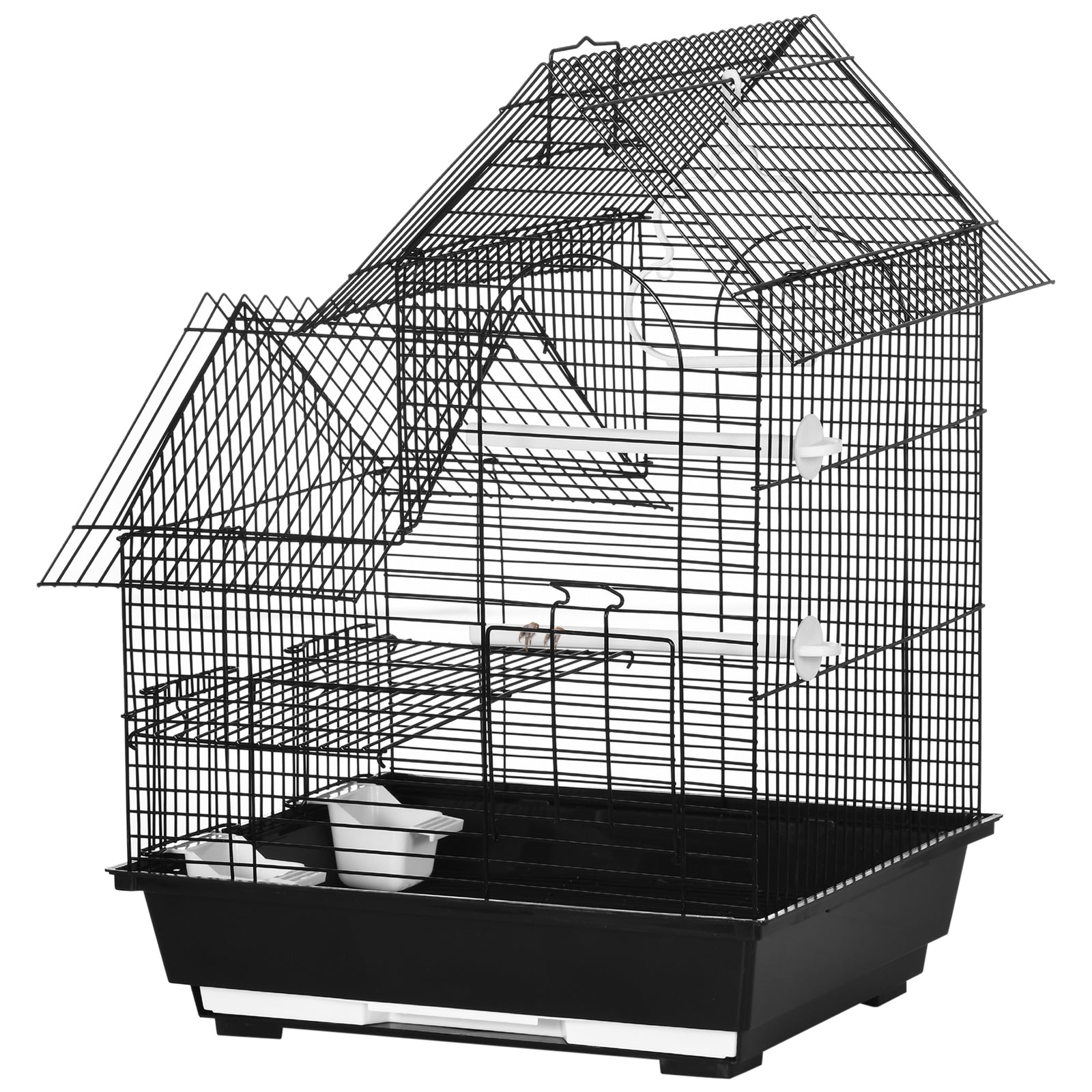 Metal Bird Cage, With Plastic Perch, Swing Ring, Handle, 39 X 33 X 47cm