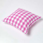 Block Check Cotton Gingham Cushion Cover | 45cm x 45cm | Pink