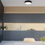 Ohio Led Flush Ceiling Lamp In Stylish Matt Black 24w(122w) With A Diameter Of 45cm