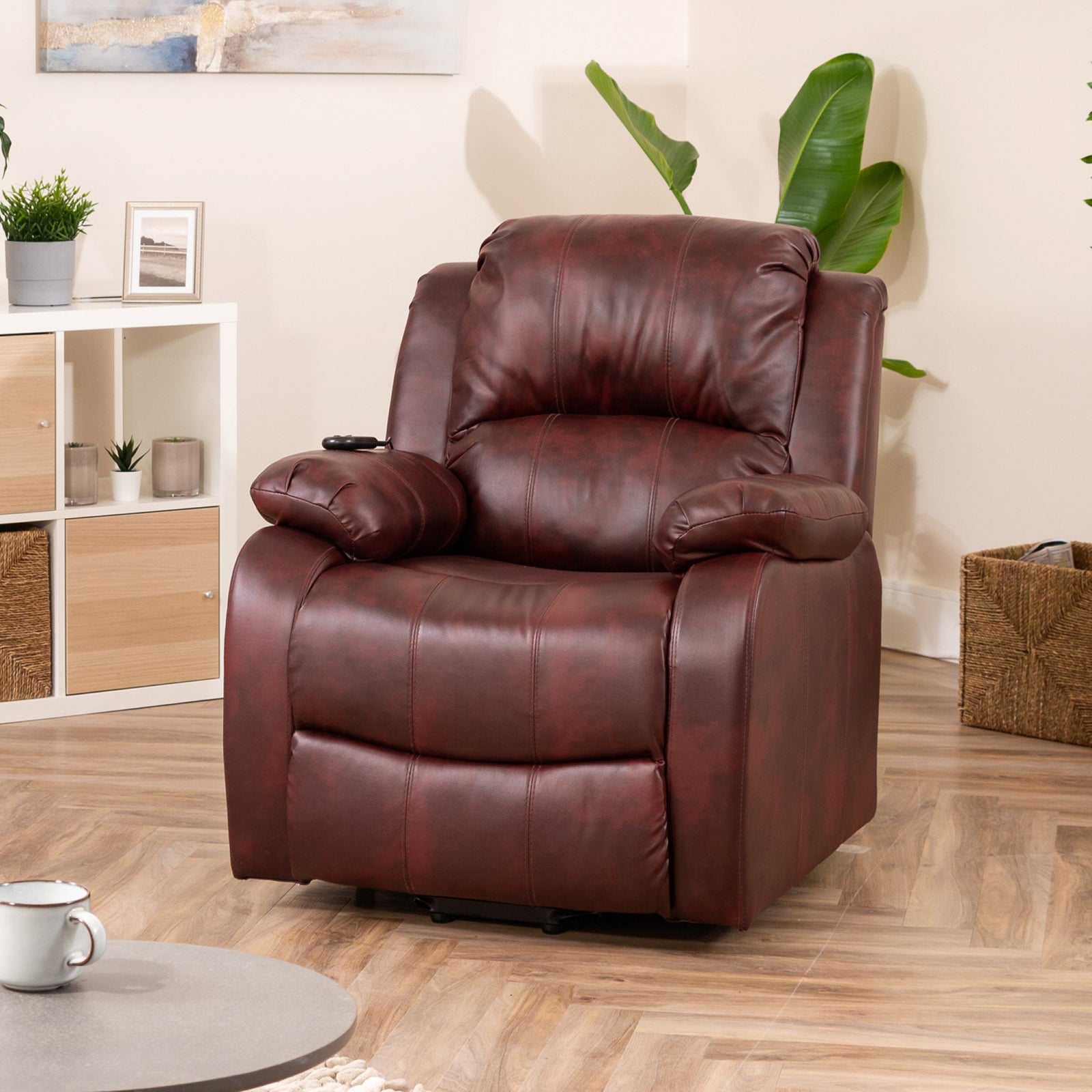Northfield Dual Motor Massage Heat Riser Recliner Chair | Burgundy