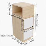 Minimalist Bedside Table With Drawers | Natural & White