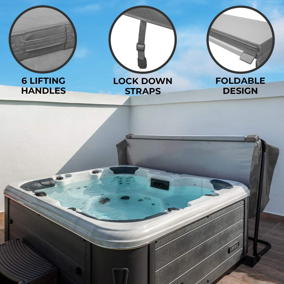 2.2m Hot Tub Spa Cover | Grey