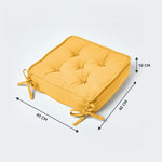 Cotton Dining Chair Booster Cushion | 40cm x 40cm | Mustard