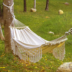 Living and Home Camping Hanging Canvas Hammock With Balance Spread Bar