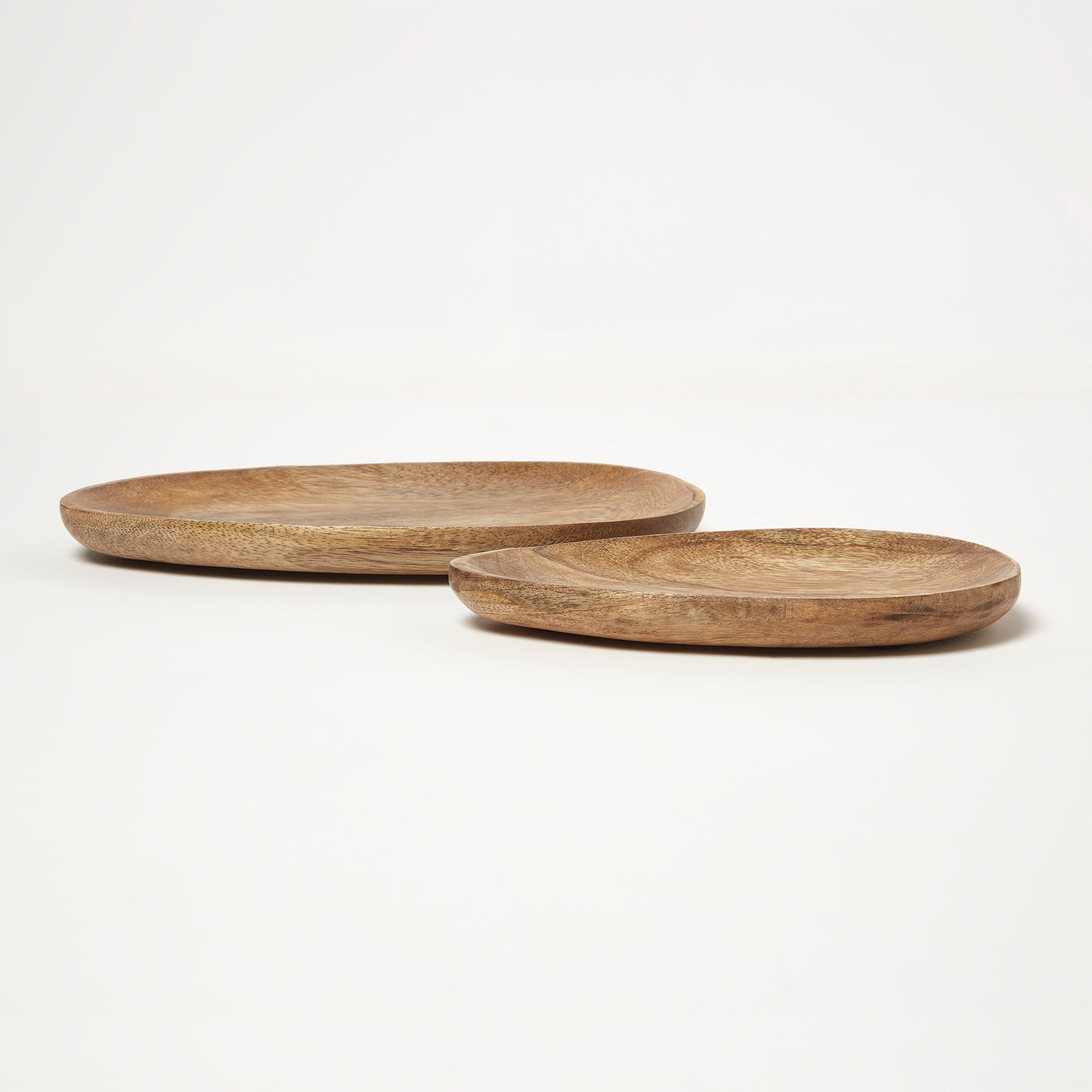 HOMESCAPES Mango Wood Nesting Trays, Set Of 2