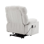 Electric Power Lift Recliner Chair With Heat & Massage, Chenille Fabric Recliner | White