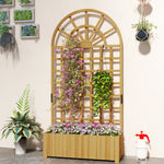 Outsunny Wooden Raised Planter With Lattice Trellis For Climbing Plants