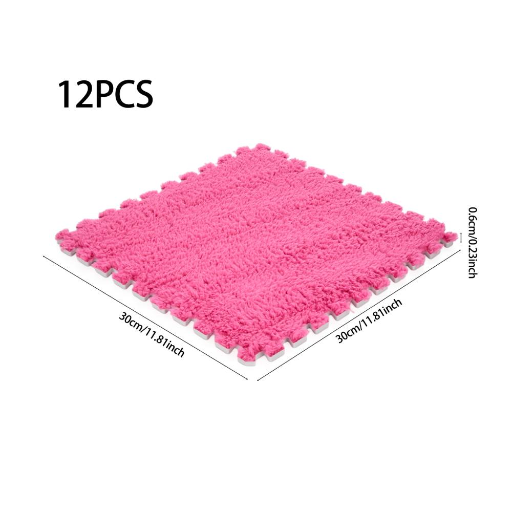 12pcs Interlocking Foam Play Mats For Kids – Soft, 30cm X 30cm Puzzle Floor Tiles | Magenta