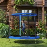 Steel Frame Trampoline With Enclosure Net And Edge Cover | Large | Blue