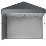 3x3 (m) Pop Up Gazebo Party Tent W/ 2 Sidewalls, Weight Bags | Dark Gray