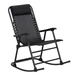Folding Rocking Chair Zero Gravity With Headrest | Black