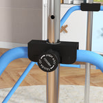 Adjustable Height Foldable Kids Gymnastics Bar With Non-slip Mats | Blue