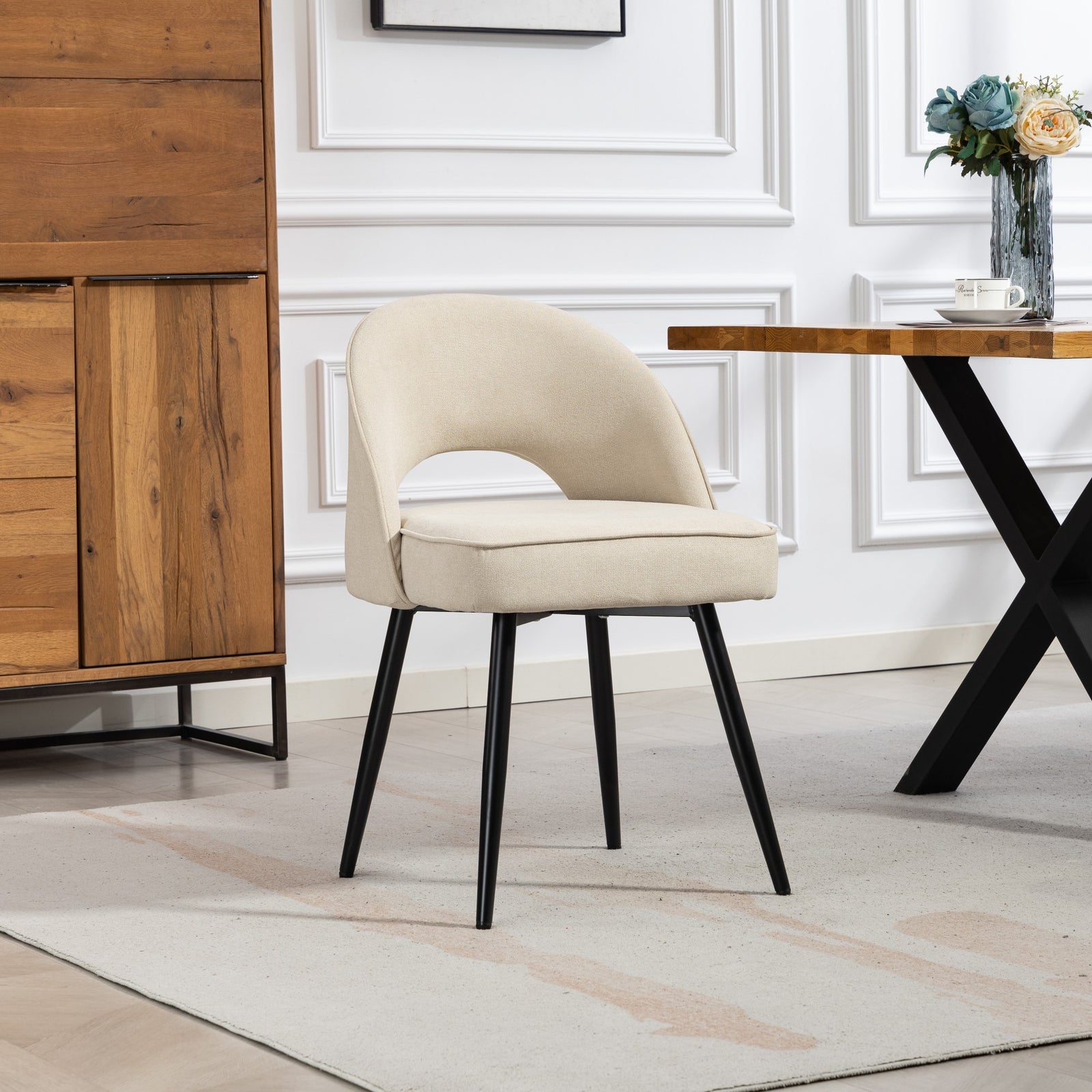Ashley Fabric Dining Chairs - Set Of 2 | Beige