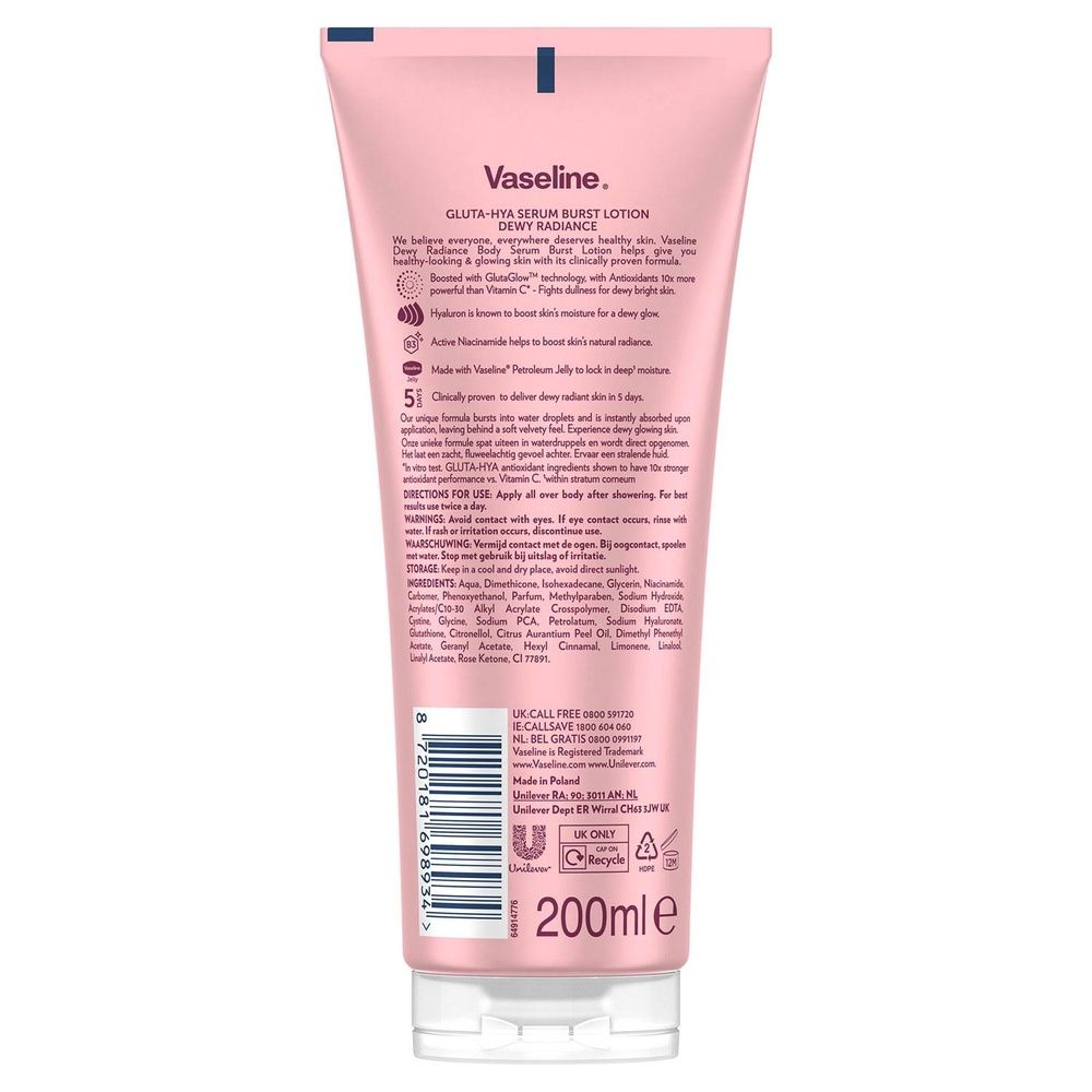 Vaseline Gluta-hya Radiance Body Lotion Duo Dewy & Overnight 200ml Each