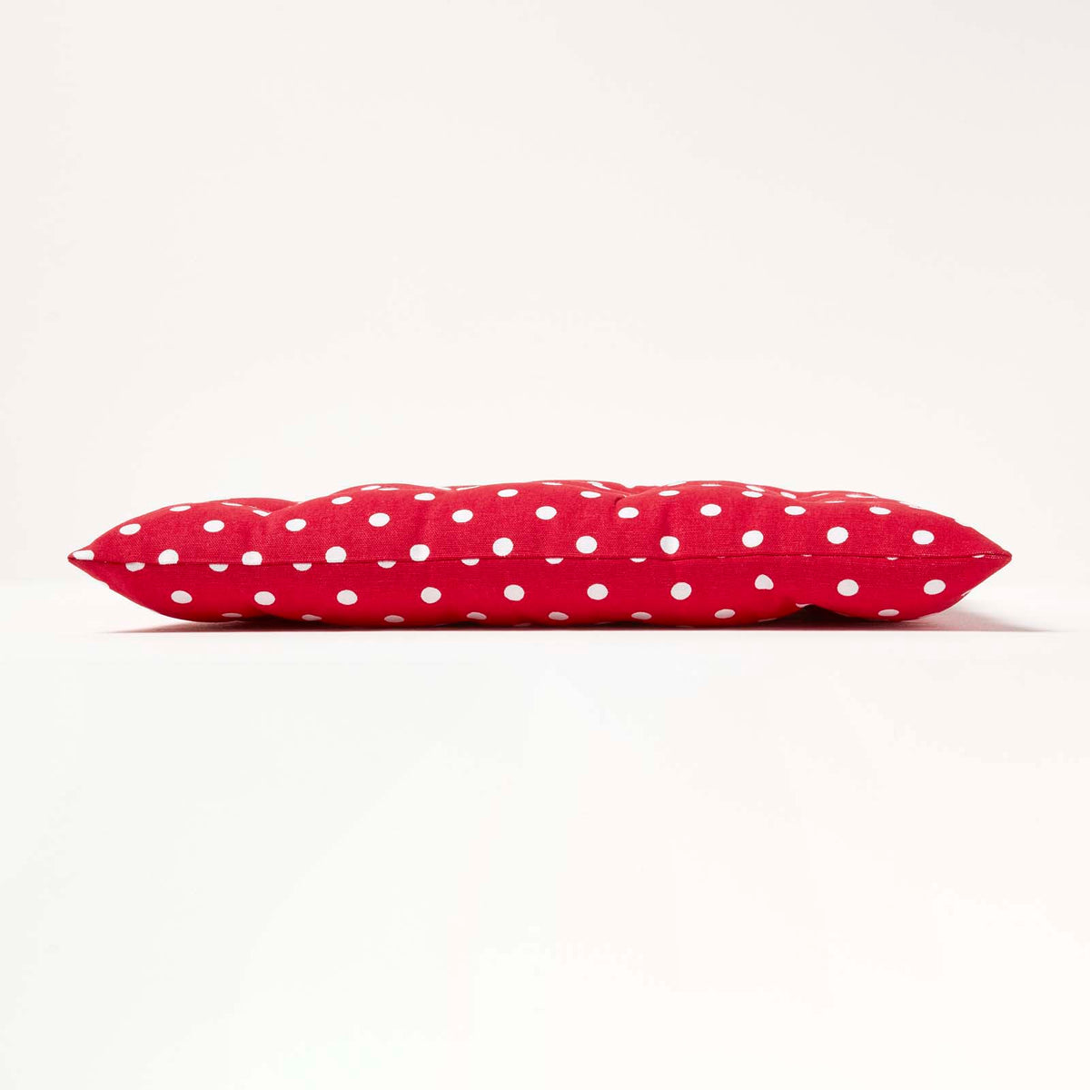 Red Polka Dot Seat Pad With Button Straps 100% Cotton, 40 X 40 Cm | Set of 4 | Red