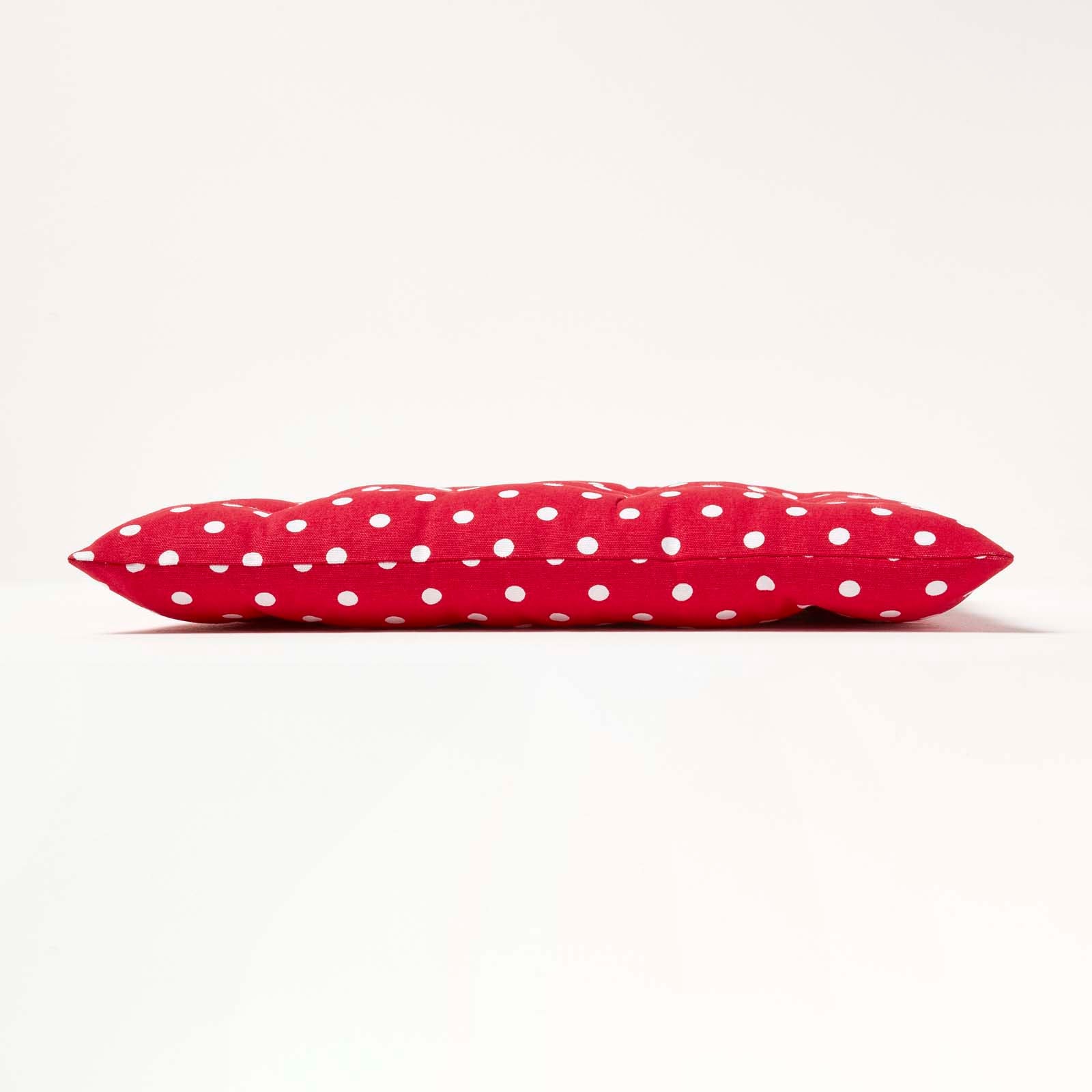Red Polka Dot Seat Pad With Button Straps 100% Cotton, 40 X 40 Cm | Set-of-1 | Red
