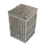 Antique Wash Square Laundry Basket With Grey Sage Lining | Small