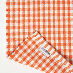 Cotton Gingham Check Rug Hand Woven | 200cm | Orange