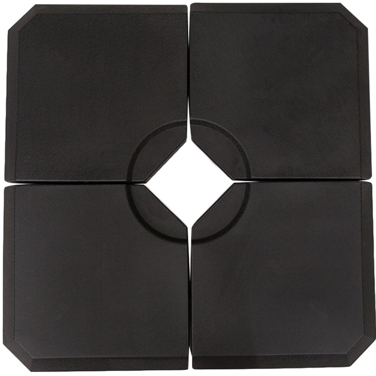 Set Of 4 Parasol Base, Up To 120kg, Black