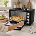Mini Oven With Dual Hot Plates, Electric Countertop Cooker | 46l | Black