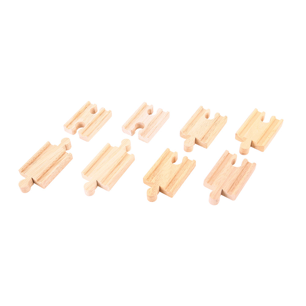 8 Mini Track Pieces for Wooden Train Sets