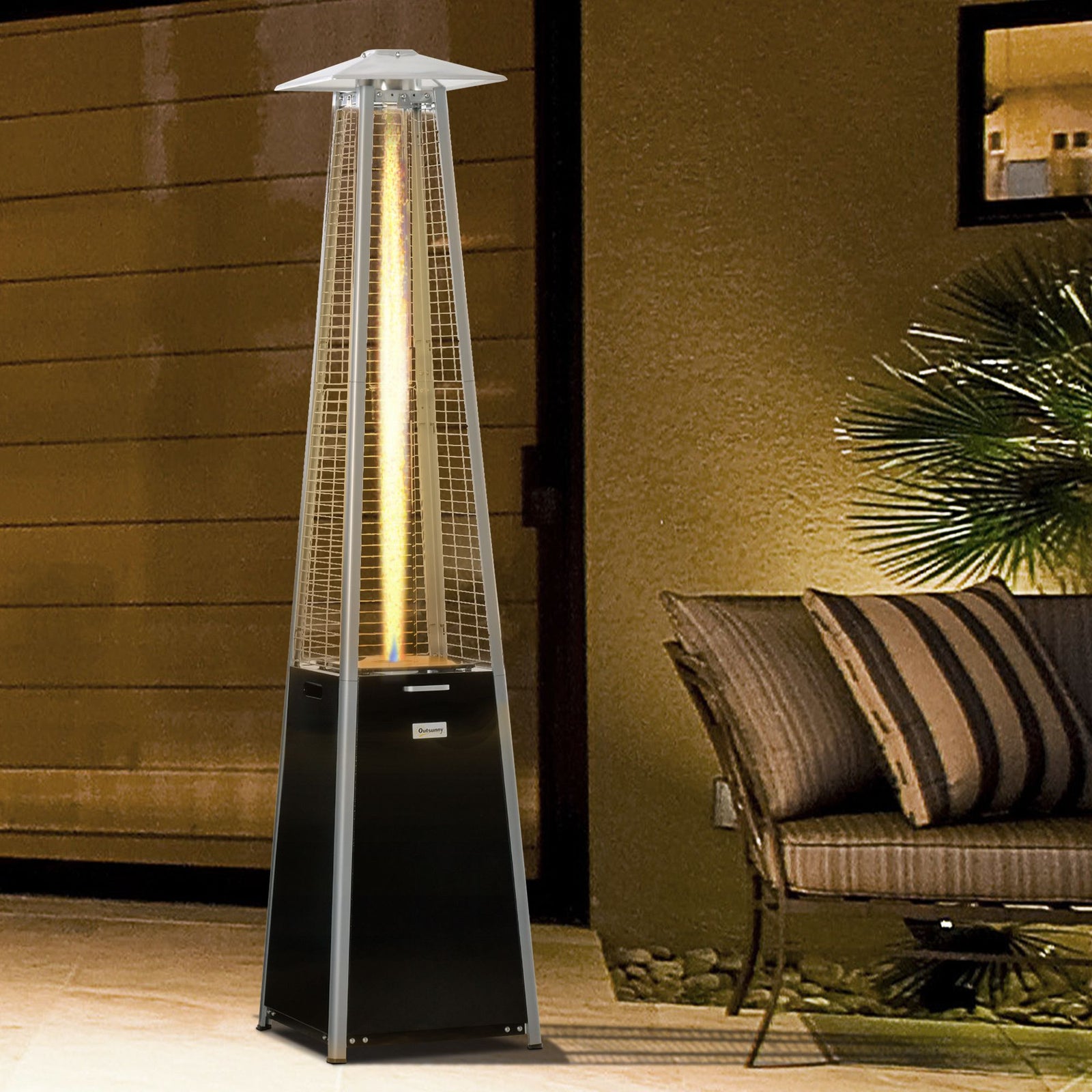 11.2kw Gas Heater, Freestanding, Black, 50x50x225cm | Black