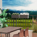 Set Of 2 Hanging Flower Boxes, 50 Cm Long, Rattan Look