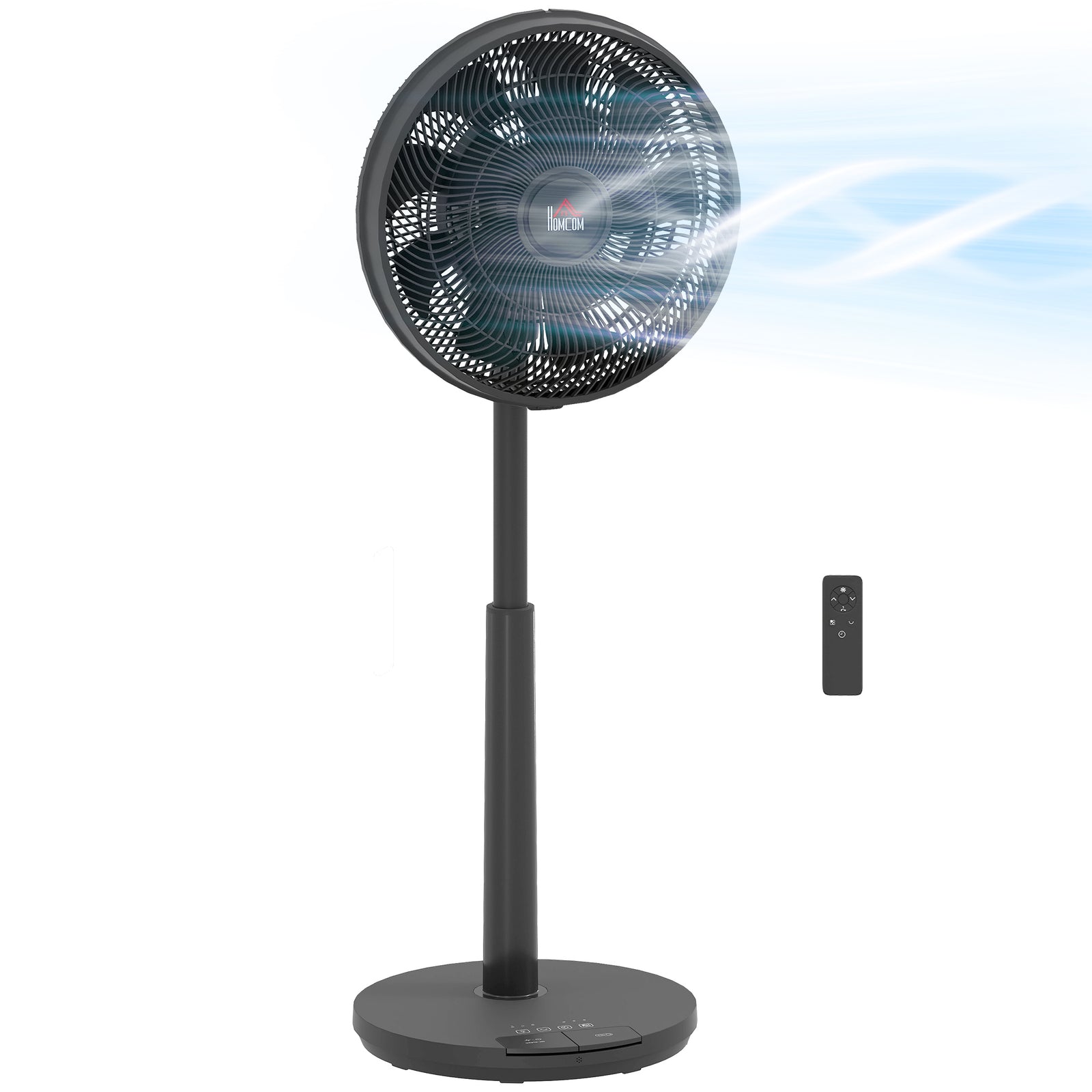 Pedestal Fan With Oscillating, Tilt, Adjustable Height Timer | One Size | Black